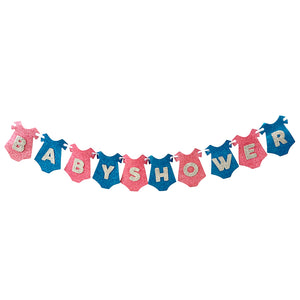 Baby Shower Dress Glitter Banner