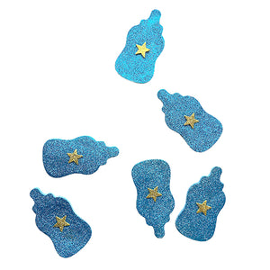 Feeding Bottle Shaped Baby Shower/Arrival Glitter Banner Hanging Decoration [Available in Pink and Blue colors]
