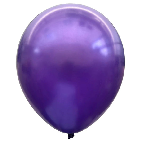 Product view of metallic pearl purple latex balloons, showing the listed colour and finish for twelve-inch party backdrop groups and celebration decorations.