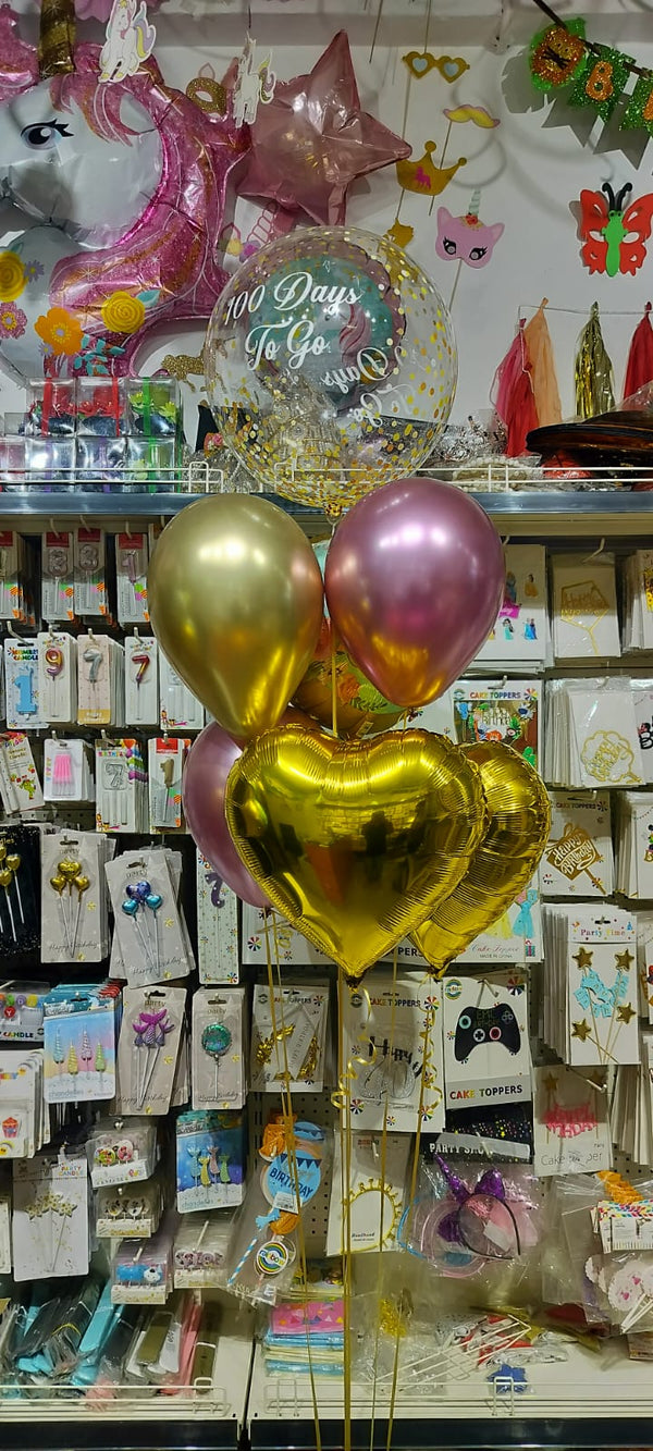 100 Days to Go Personalised Balloon Bunch
