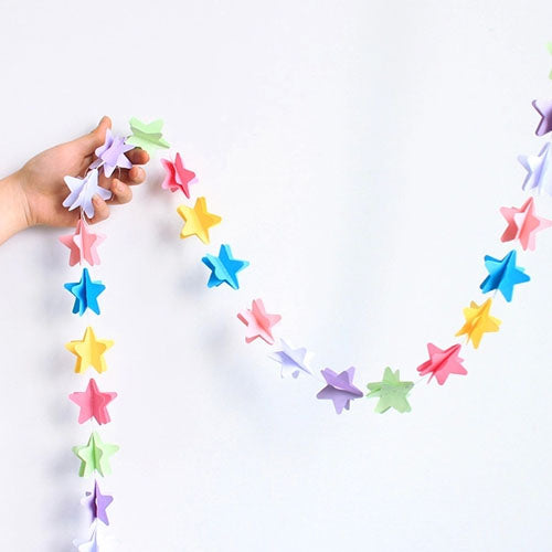 3 Feet Star Shaped 3D Paper Garland