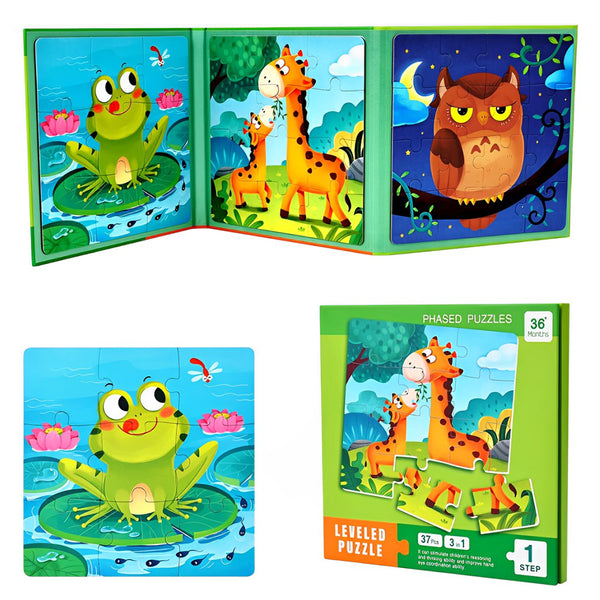 3 Fold Jigsaw Puzzles, Assorted