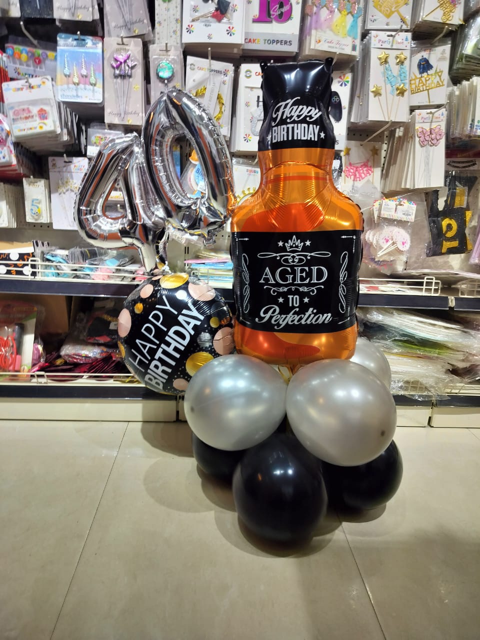 Aged to Perfection Birthday Balloon Centerpiece in Gurgaon