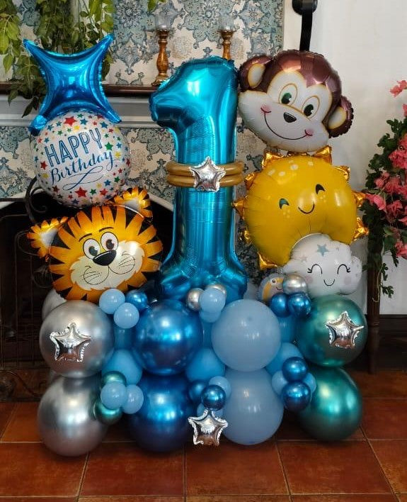 Animal Birthday Number Balloon Centerpiece in Gurgaon