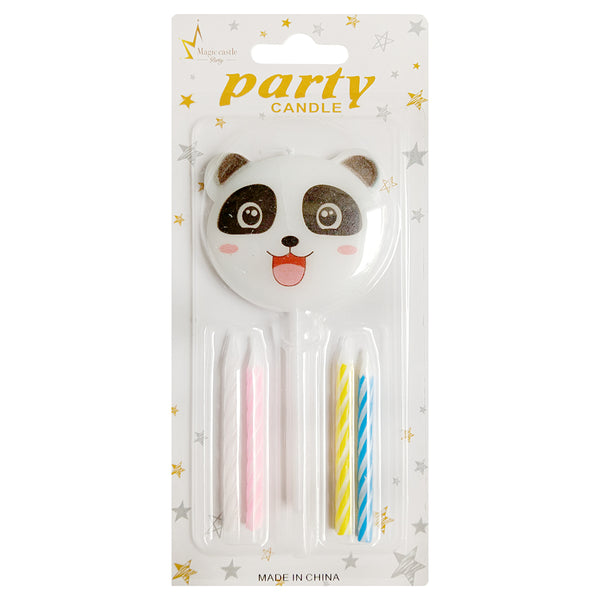 Animal Face Printed Cake Candle, Assorted Designs, 1 Pc, Panda