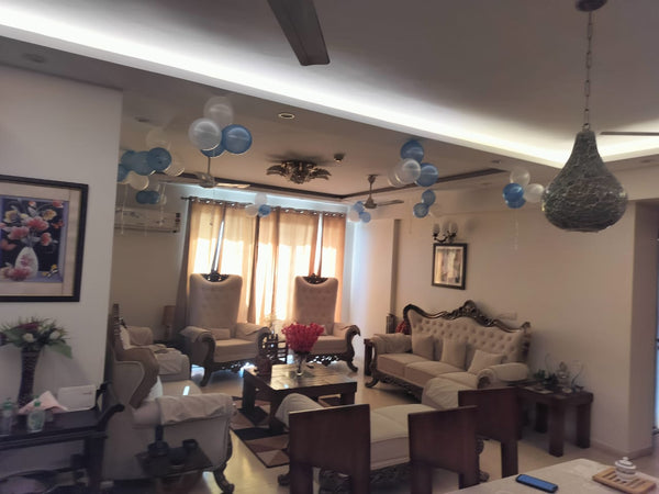 Baby Boy Welcome Balloon Decoration at Home
