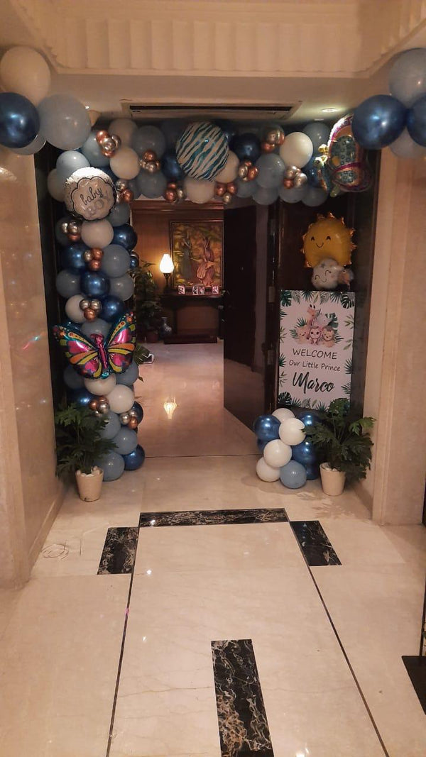 Baby Boy Welcome Board & Balloon Gate Decor in Gurgaon