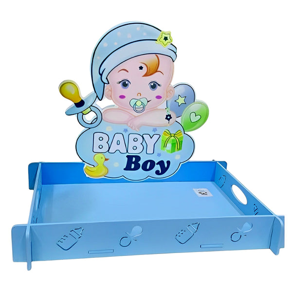 Baby Gift Tray for Baby Shower, Blue/Pink