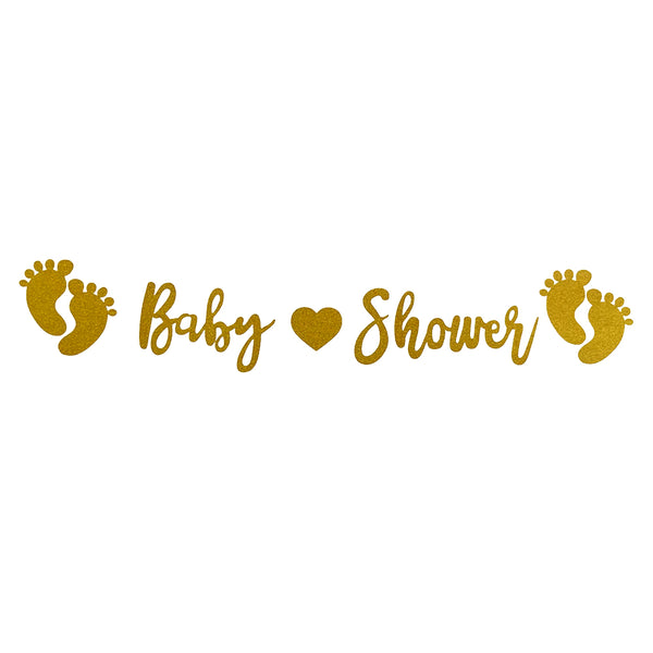 Baby Shower Foot Print Glitter Banner-funzoop-thepartyshop