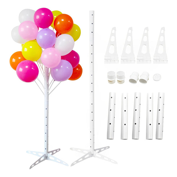 Balloon holder stand shown as a support accessory for building a DIY party display with separately selected balloons and decorations.