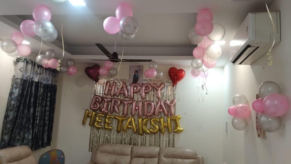 Birthday Balloon & Foil Curtain Decoration