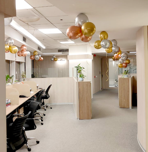 Birthday Balloon Decoration in Office for Boss