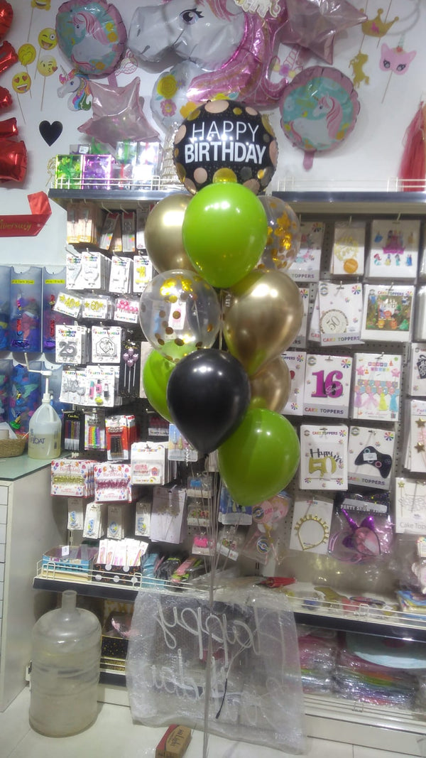 Birthday Chrome & Confetti Helium Balloon Bouquet