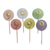Birthday number paper cake topper set
