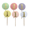 Birthday number paper cake topper set