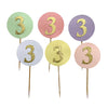 Birthday number paper cake topper set