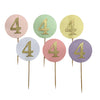 Birthday number paper cake topper set