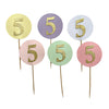 Birthday number paper cake topper set
