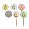 Birthday number paper cake topper set