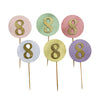 Birthday number paper cake topper set