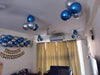 Blue and Silver Chrome Balloon Decoration