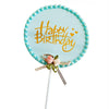 Gold Beaded Acrylic Happy Birthday Cake Topper