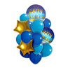 Happy Birthday Symphony 16 Pcs Balloons Bouquet Set shown for a themed celebration table and party photo display