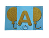 Blue I Am One birthday banner detail and hanging ribbon