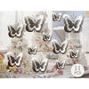 Silver butterfly hanging swirls