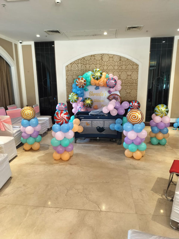 Candyland Birthday Balloon Decoration in Gurgaon