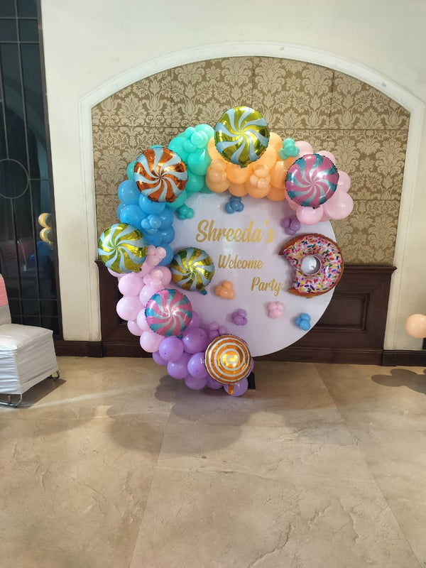 Candyland Birthday Balloon Decoration in Gurgaon