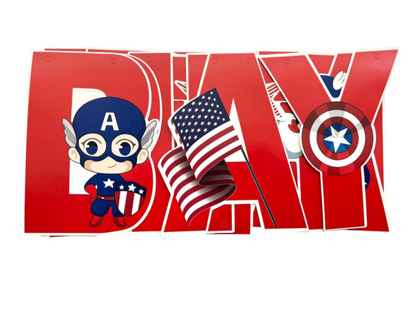 Captain America Character Happy Birthday Wall Banner