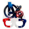 Captain America themed plastic party goggles in a children's novelty style, providing a superhero character accessory for birthday portraits and themed photographs.
