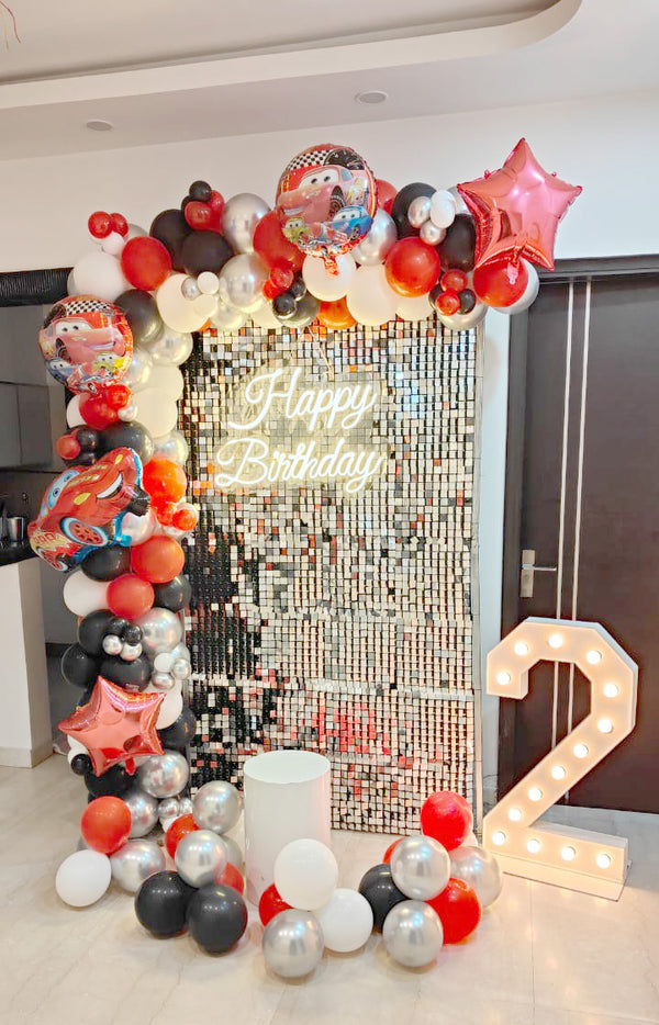Cars Kids Birthday Balloon Decoration