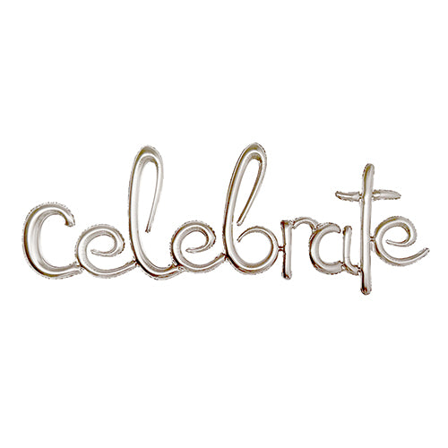 Celebrate Script Letter Foil Balloon-funzoop-thepartyshop