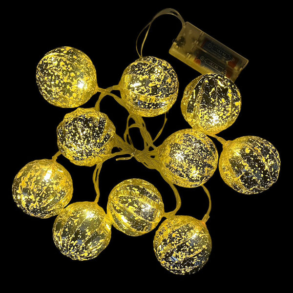 Fancy Decorative Ball Lights [Golden Metallic] plugged-funzoop-thepartyshop
