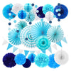Fiesta Party Hanging Fans Decoration Set, Assorted, Blue sold by Funzoop - The Party Shop