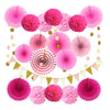 Fiesta Party Hanging Fans Decoration Set, Assorted, Pink sold by Funzoop - The Party Shop