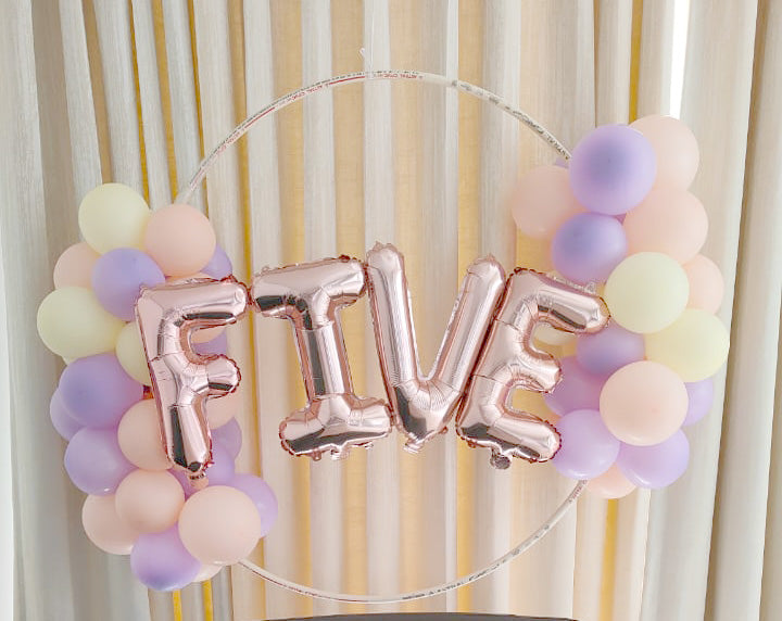 Five Month Celebration Balloon Wreath