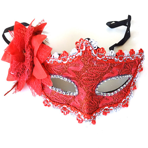 Floral Party Eye Mask, Red