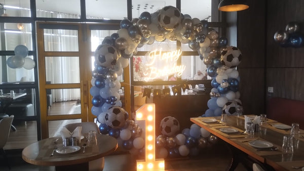 Football First Birthday Balloon Decoration
