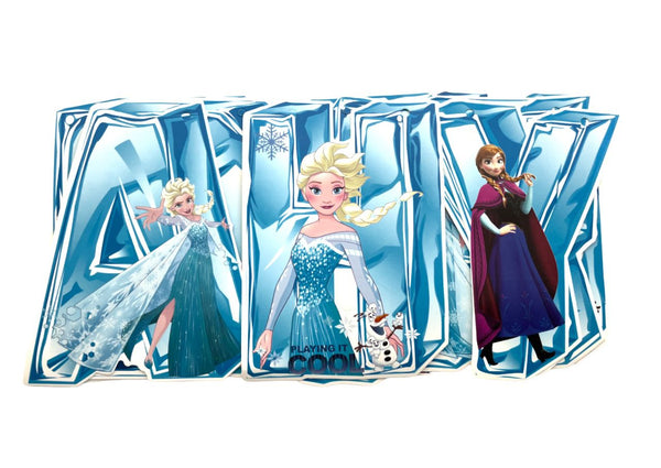 Frozen Characters Paper Happy Birthday Banner, Blue
