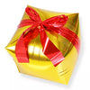 Gift Box Cube Foil Balloon [Assorted Colors] - Uninflated shown as a product reference for birthdays and themed gatherings and a coordinated party display.