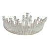Silver bridal hair crown with clear glass beads, decorative stones and a metal-alloy base, providing an embellished tiara for wedding portraits.