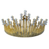 Silver bridal hair crown with clear glass beads, decorative stones and a metal-alloy base, providing an embellished tiara for wedding portraits.