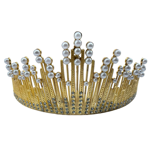 Silver bridal hair crown with clear glass beads, decorative stones and a metal-alloy base, providing an embellished tiara for wedding portraits.