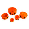 Halloween Plastic Treat Buckets, Assorted Sizes, Pack of 5 for a coordinated Halloween costume, treat station or seasonal party display.