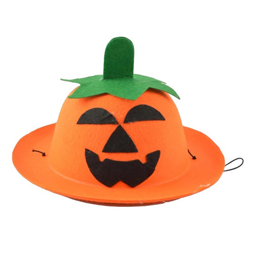 Pumpkin-themed Halloween party hat, presented as a costume headwear accessory for fancy dress, seasonal celebrations and themed party photographs.