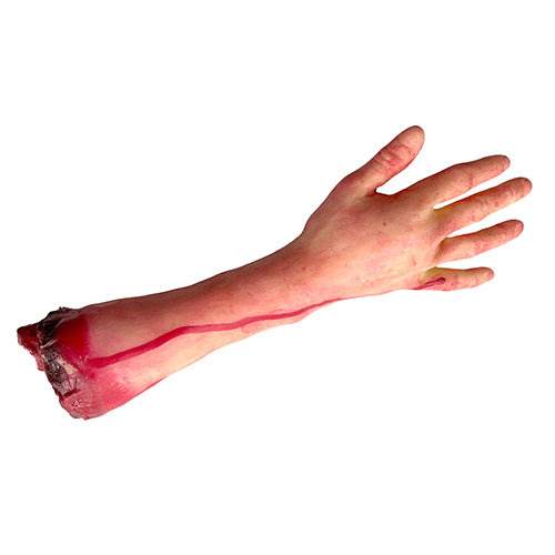 Halloween Severed Arm Plastic Horror Decoration Prop for a coordinated Halloween costume, treat station or seasonal party display.