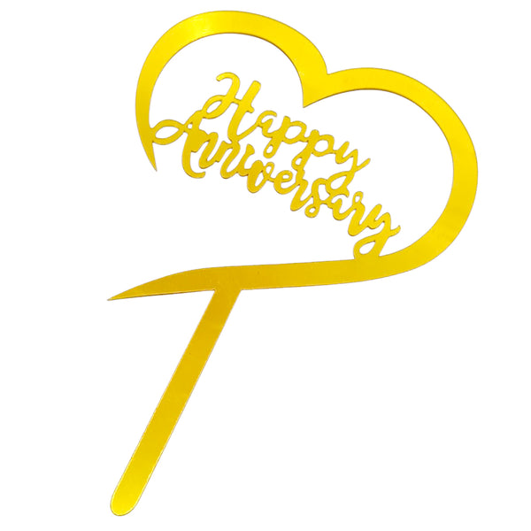 Happy Anniversary Acrylic Cake Topper, Assorted, 1 Pc